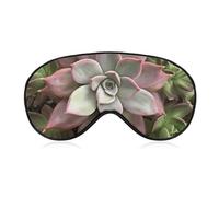 Soft & Breathable Succulent Botanical Printed Sleep Mask - Adjustable, Anti-Light, Comfortable Eye Mask for Better Sleep, Ideal for Travel, Eye Fatigue Relief, Washable, Skin-Friendly