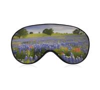 Soft & Breathable Texas Bluebonnets Scenery Printed Sleep Mask - Adjustable, Anti-Light, Comfortable Eye Mask for Better Sleep, Ideal for Travel, Eye Fatigue Relief, Washable, Skin-Friendly