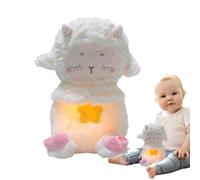 Soft Breathing Cuddly Toy, 25 cm Sleeping Aid Sheep - Sensory Breathing Toy with Light and Music for Girls Days, Night, Home, On the Go Crib