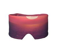 Soft Bright Moon at Sea Hippie Print Eyes Cover with Adjustable Strap for Sleeper Night Sleeping Work Nap and Yoga