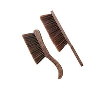 Soft Bristle Bed Sheets Sweeping Cleaning Brush with Long Wooden Hand, Straight Curved Hand Wood Broom Counter Duster for Crumb Debris Desk Quilt Sofa Furniture Car Clothes Hair Remover (2 Pack)