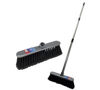 Soft Bristle Broom with 1.2M Long Handle Stainless Steel - Indoor Sweeping Brush for Tile, Wood, Laminate Floor- Lightweight Broom for Home, Kitchen, Patio Garden and Office Cleaning - By Best House