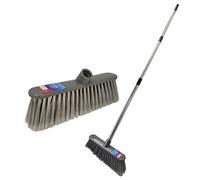 Soft Bristle Broom with 1.2M Long Handle Stainless Steel-Indoor Sweeping Brush for Tile, Wood, Laminate Floors - Lightweight Broom for Home, Kitchen, Patio Garden and Office Cleaning - By Best House