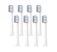 Soft Bristle Toothbrush Heads, Compatible with Xiaomi, T200 T200C | Adult toothbrush head replacement, plastic, portable(White gray-8pcs)