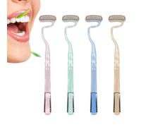 Soft Bristle Toothbrush S Shaped, Bass Brushing Gum Care Manual, 4 Pack | Great for Christmas parties, family gatherings & Secret Santa. Red & green festive design. Not a toy