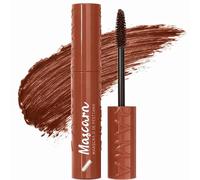 Soft Brown Volumising Mascara - Natural Lengthening & Clump-Free Formula with Dense Bristle Brush, Waterproof Long-Lasting Wear for Contact Lens Users & Daily Makeup Looks