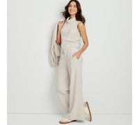 Soft Brushed Jersey Wide Leg Trousers lands end Light Tan 10-12R