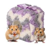 Soft Bunny Bed, Soft Plush Sleeping House, Small Animal Winter Nest with Cushion, Furry Pet Sleeping Pad, Cute Beast Bed with Plush Design, Habitat Accessory for Hamster Mice Birds
