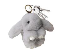 Soft Bunny Keychain - Cute Bunny Plush Keychain | Adorable Easter Present Soft Rabbits Bag Charm | Portable Rabbits Hanging Ornaments for Kids Adults Backpack Bag Purse (Gray)