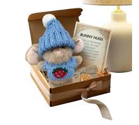 Soft Bunny Toys - Velvet Plush 4in, Portable Hugging Mini rRabbit Figurine Companion | Cute Stuffed Animal Doll for Girl Boy Birthday Indoor Desk Sofa and Car Use