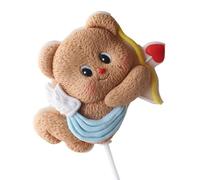 Soft Butter Bear Cake Toppers Lovely Butter Bear Insert Decors for Children's Birthday Party and Festival Celebration Birthday Party Decors