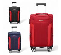 Infinity Leather Soft Cabin Suitcase 36.5 x 23.5 x 58 cm Nylon 900D Suitable Integrated Lock for Easyjet, Ryanair in Red Infinity Leather Red 36.5 x 23.5 x 58 cm