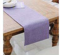 Soft Caddice Faux Linen Table Runner 2 Piece Fabric in 1 for Kitchen Family Dinners or Gatherings, Indoor or Outdoor Parties, Everyday Use (12 x 72, Seats 4-6 People), Lilac