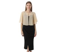 Soft Capelets capes Shawls and Wraps for Dress Chiffon Shrug Wedding Cape Cover Up, Champagne, One Size