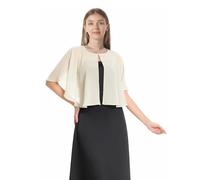Soft Capelets capes Shawls and Wraps for Dress Chiffon Shrug Wedding Cape Cover Up, Pale Champagne, One Size