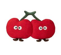 Soft Cartoon Cherry Plush Toy Stuffed Fruit Doll with Cute Expression, Creative Double Cherry Pillow and Sofa Cushion for Bedroom, Dorm or Office Decoration, 55cm