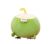 Soft Cartoon Coconut Plush Toy Stuffed Fruit Doll with Cute Chicken Face Design, Creative Decorative Pillow and Sofa Cushion for Bedroom, Dorm, Living Room or Office Decoration, 45cm