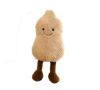 Soft Cartoon Peanut Plush Toy Stuffed Nut Doll with Cute Smiling Face, Creative Decorative Pillow and Sofa Cushion for Bedroom, Dorm, Living Room or Office Decoration, 40cm