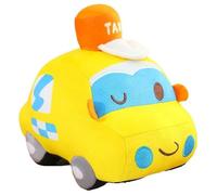 Soft Cartoon Taxi Plush Toy Doll - Cute Stuffed Car Vehicle Pillow for Kids, Decorative Plush Cushion with Police and Fire Truck Style, Fun Cartoon Design for Boys and Girls Room