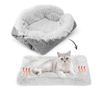 Soft Cat Bed Washable Four Seasons Cat Bed 70 x 60 cm Buttons | Soft Plush Cat Cushion Cat Sofa & Cat Blanket for Cats 2-in-1 Adjustable Warm for Indoor Cats & Small Dogs