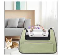 Soft Cat Carrier with Breathable Holes Cat Carriers L17.7inxW11inxH11in, Cat Carrier Bag for Moving Across The Country,Green