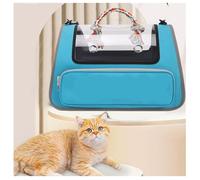 Soft Cat Carrier with Great Ventilation Collapsible Cat Carrier L17.7inxW11inxH11in, Pet Carrier for Moving Across The Country,Blue