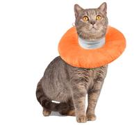 Soft Cat Collar, Comfortable Elizabethan Collar for Cats Doughnut to Stop Over Groom-being Spayed/Neutered(Orange, M)
