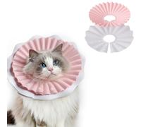 Soft Cat Cone Collar for Cats- Adjustable Lightweight Recovery E-Collar to Stop Licking, Scratching & Biting After Surgery, Comfortable Wound Healing Cone Alternative (Pink, M)