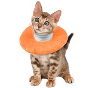 Soft Cat Cones to Stop Licking, Cute Kitten Donut Collar Soft Cat Cones for Kittens Post Op Collar Comfy(Orange, S)