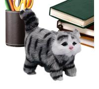 Soft Cat Plush Toy - Simulated Animal Life-like Figurine, Small Miniature Stuffed Ornament, Cuddly Bedtime Companion Doll, Children Bedroom Decor | Tiny Realistic Sleeping Kitty for Boys and Girls