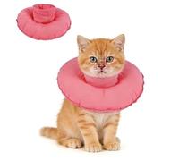 Soft Cat Recovery Collar, Anti-Lick Adjustable Cat Cone, Lightweight After Surgery Protective Collar, Comfortable Alternative to E Collar for Cats, Pink S