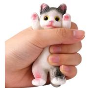 Soft Cat Toy, Cute Sensory Stress Reliever Gadget, 4.92 Inches Small Size Fidget Item with Pressure Ease, Silicone Squishy Object, Desk Plaything with Design, Relaxation Product for Kids Adults