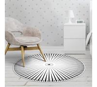 Soft Centre Rug for Living Room 60X60cm,Door Mat Indoor Modern White And Black for Living Room,Chair,Front Door