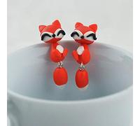 Soft Ceramic Earrings Animal Personality Sweet Fashion Soft Ceramic Cartoon Fox Earrings Convenient and Durability