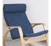 Soft Chair Cushion Replacement - Thick Padded Non-Slip Armchair Cush with Removable Cover - Cotton Burlap Blue for Ultimate Comfort