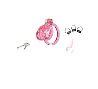Soft Chastity Cage Penis Swallow Abstinence Sex Toys Bondage Cock Cage with 6 Size Rings Catheter Sissy Gay Male Sm Cb Lock Pink S