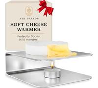 Soft Cheese Warmer - Warming Plate for Camembert & Brie Cheese - Complement Large or Mini Charcuterie Boards with Your Slow-Melt, Stainless Steel, Dishwasher-Safe Charcuterie Accessories by Ash Harbor
