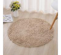 Soft Chenille Round Non-Slip Bathroom Rug - Ultra-Absorbent Shaggy Mat for Home & Office, Cozy Floor Decor, Machine Washable, Quick Drying, Ideal for Any Space