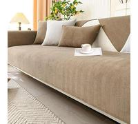 Soft Chenille Sofa Cover - Non-Slip, Washable & Pet-Friendly Couch Protector Fits Multiple Styles Modern Colours For Home Décor(Camel,70x70cm)