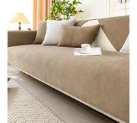 Soft Chenille Sofa Cover - Non-Slip, Washable & Pet-Friendly Couch Protector - Fits Multiple Styles - Modern Colours for Home Décor (Mocha Brown (A), 70×70cm)