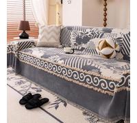 Soft Chenille Sofa Cover Slipcover, Breathable Thick Fabric Couch Cover Universal Fit For Loveseat, Wear-resistant Home Decor, Machine Washable Couch Cover For Daily Comfor grey 180*130cm/70.9*51.2in