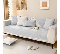 Soft Chenille Sofa Cover Washable - Seat Cushion Covers, Non-Slip Sofa Slipcover 1/2/3/4 Seater Couch Cover for Sectional Sofa, L Shape Sofa Furniture Protection Throws, 35.4 x 70.9 in - Light Grey