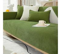 Soft Chenille Sofa Covers Washable - New Sofa Cushion Covers, Non-Slip Sofa Cover 1 2 3 Seater Couch Covers for Sectional Sofa, Sofa Slipcovers L Shape Furniture Protector (Army Green, 70x210cm)