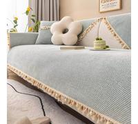 Soft Chenille Sofa Cushion Covers, Chenille Fabric Furniture Protector Sofa Cover 1 2 3 Seater, Sofa Seat Covers, Non Slip Sofa Cover, Sofa Covers for Leather Sofa, Cardamom Green, 110*160CM