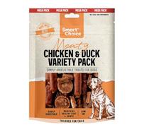 Soft Chicken & Duck Dog Treats Low Fat Real Meat Training Snacks, Easy Digest Chews for Healthy Coat & Joints, Resealable 300g Reward Treat Packet for Dogs - Mega Pack