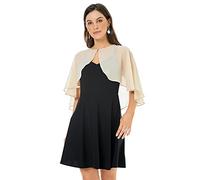 Soft Chiffon Lace Shawls Wraps for Evening Dress Wedding Cape Cover Up for Women, Chiffon Champagne, One Size