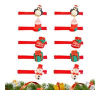 Soft Christmas Hairs Ties, Cute Elastic Bands, 10 Pieces Hair Accessories with Rubber Material, Holiday Hair Favors with Festive Design, Hairs Ties for Girls and Women