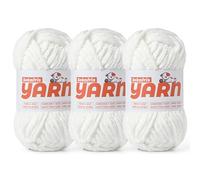 Soft Chunky Chenille Yarn for Crocheting-(300g/10.58oz) Bulky Knitting Crochet Yarn for Blankets-(150m/164yds) Fluffy Velvet Baby Yarn for Amigurumi&Crafts.(3 Snow White)