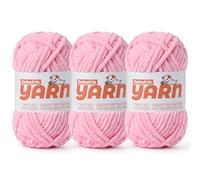 Soft Chunky Chenille Yarn for Crocheting-(300g/10.58oz) Bulky Knitting Crochet Yarn for Blankets-(150m/164yds) Fluffy Velvet Baby Yarn for Amigurumi&Crafts.(3 Dark Pink)