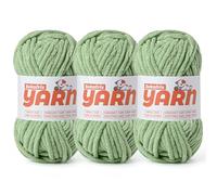 Soft Chunky Chenille Yarn for Crocheting-(300g/10.58oz) Bulky Knitting Crochet Yarn for Blankets-(150m/164yds) Fluffy Velvet Baby Yarn for Amigurumi&Crafts.(3 Avocado Green)